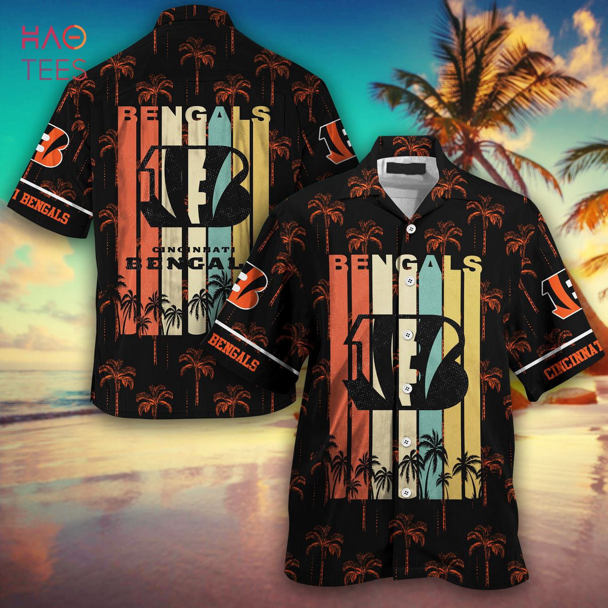 Cincinnati Bengals NFL Hawaiian Shirt, Button Up Retro Vintage Summer Shirt 2023 HW0601