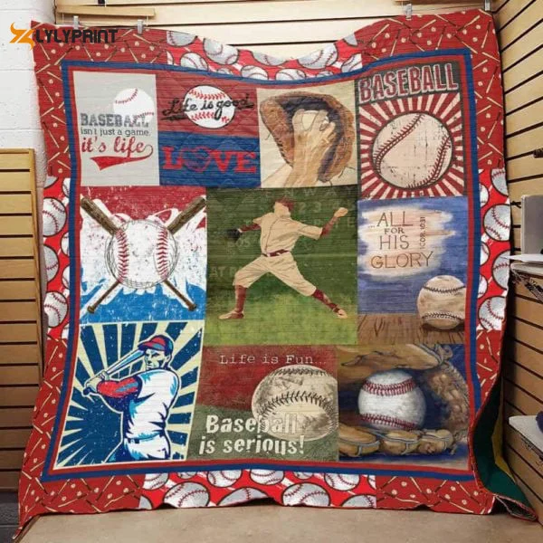 Baseball 3D Customized Quilt Blanket For Fans Home Decor Gift ,  Soft Quilt, King Size, All Season Cozy Quilt QB0901
