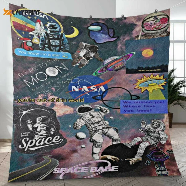 Nasa Houston Space Apollo Astronaut We Have A Present Ver6 Gifts Lover Quilt Blanket,nasa Apollo Astronaut Quilt Blanket 1557 , Soft Quilt, King Size, All Season Cozy Quilt QB0901