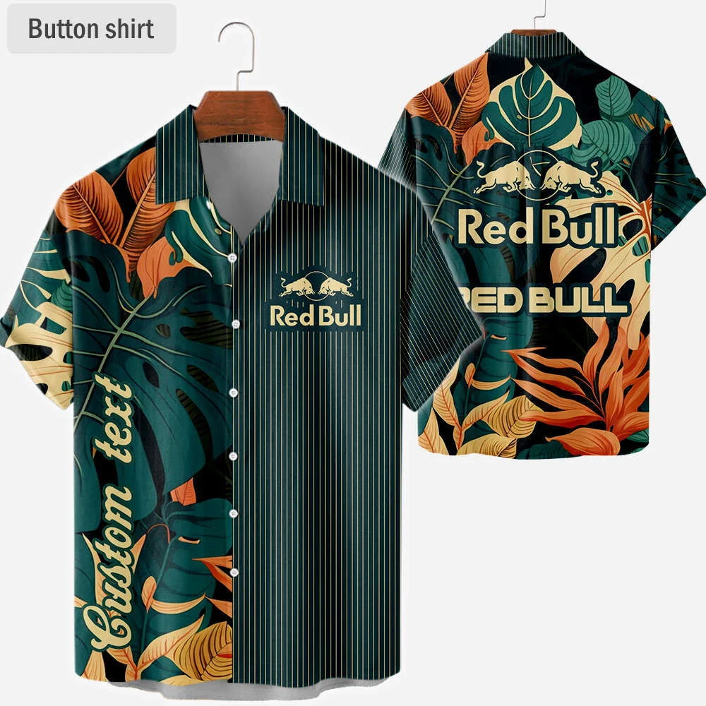 Green Floral Red Bull Vintage Hawaiian Shirt Summer Hot 2023 HW0601