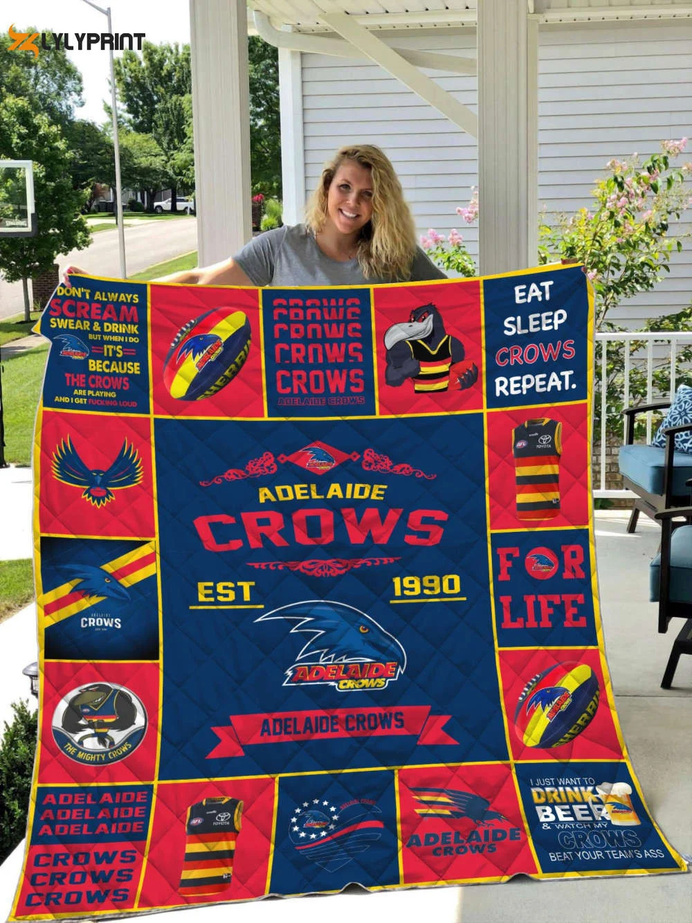 Adelaide Crows 2 Quilt Blanket For Fans Home Decor Gift ,  Soft Quilt, King Size, All Season Cozy Quilt QB0901