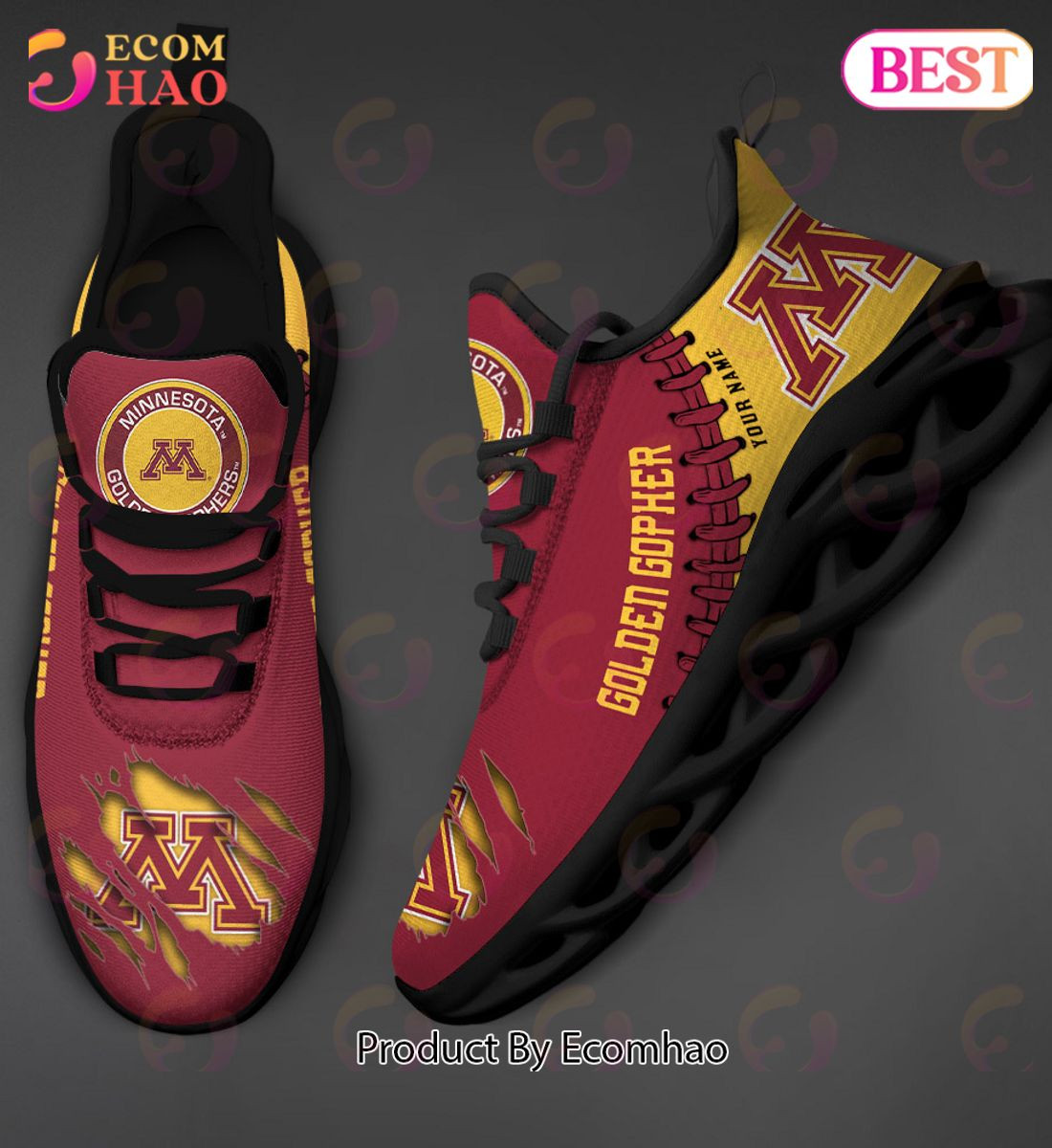 Minnesota Golden Gophers Max Soul Shoes Custom Name  Unisex sneakers MS0601