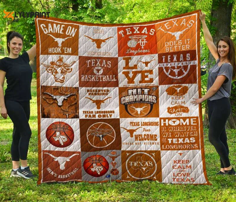 Texas Longhorns Football 3D Customized Quilt Blanket Gift For Home Decor ,  Soft Quilt, King Size, All Season Cozy Quilt QB0901