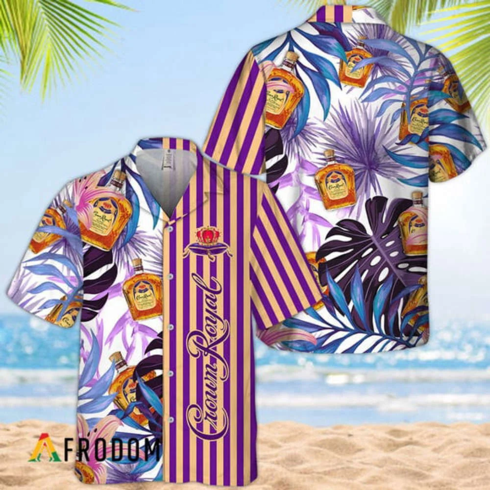 Tropical Plant Leaf Crown Royal Hawaiian Shirt HW0601