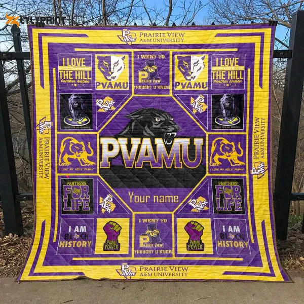 Prairie View A&M Panthers Quilt Blanket For Fans Home Decor Gift , Soft Quilt, King Size, All Season Cozy Quilt QB0901
