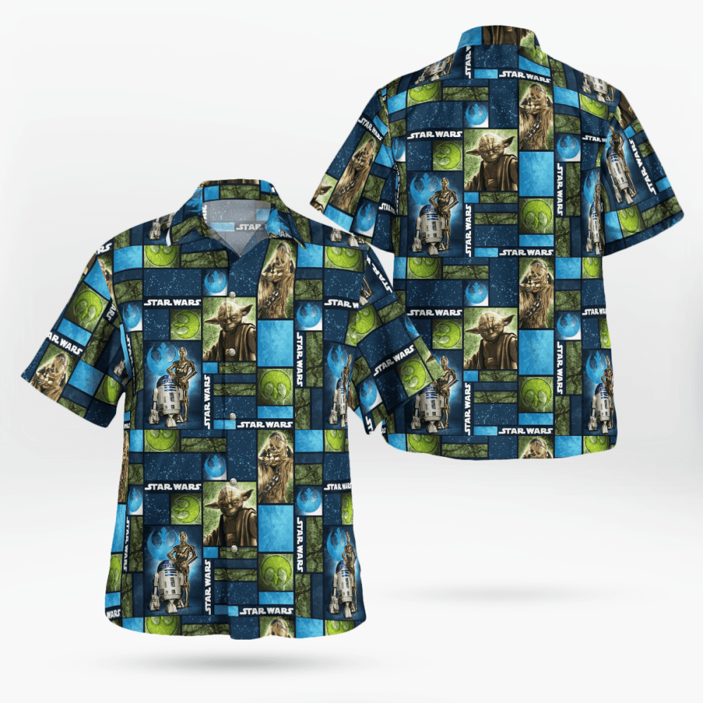 Star Wars Yoda C3p0 And R2d2 Hawaiian Shirt Summer 2023 Hot HW0601