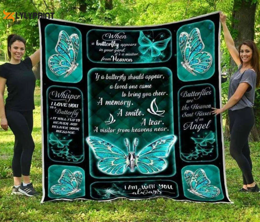 Butterfly Silver A Memory 3D Customized Quilt , Soft Quilt, King Size, All Season Cozy Quilt QB0901