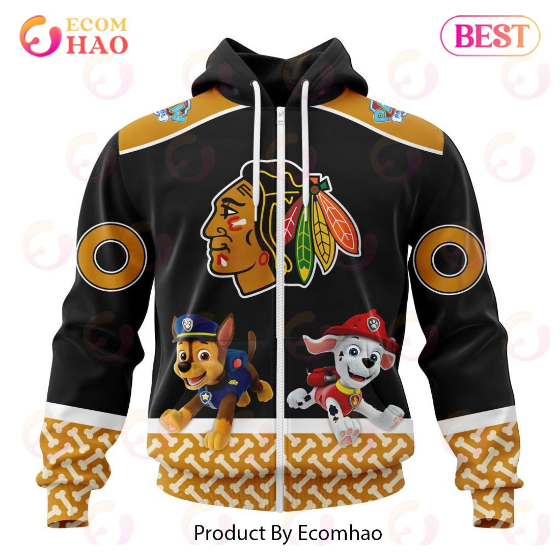 Chicago Blackhawks Special Paw Patrol Design 3D Hoodie, Zip Hoodie, Man - Women, Warm, Premium Quality HZ0501