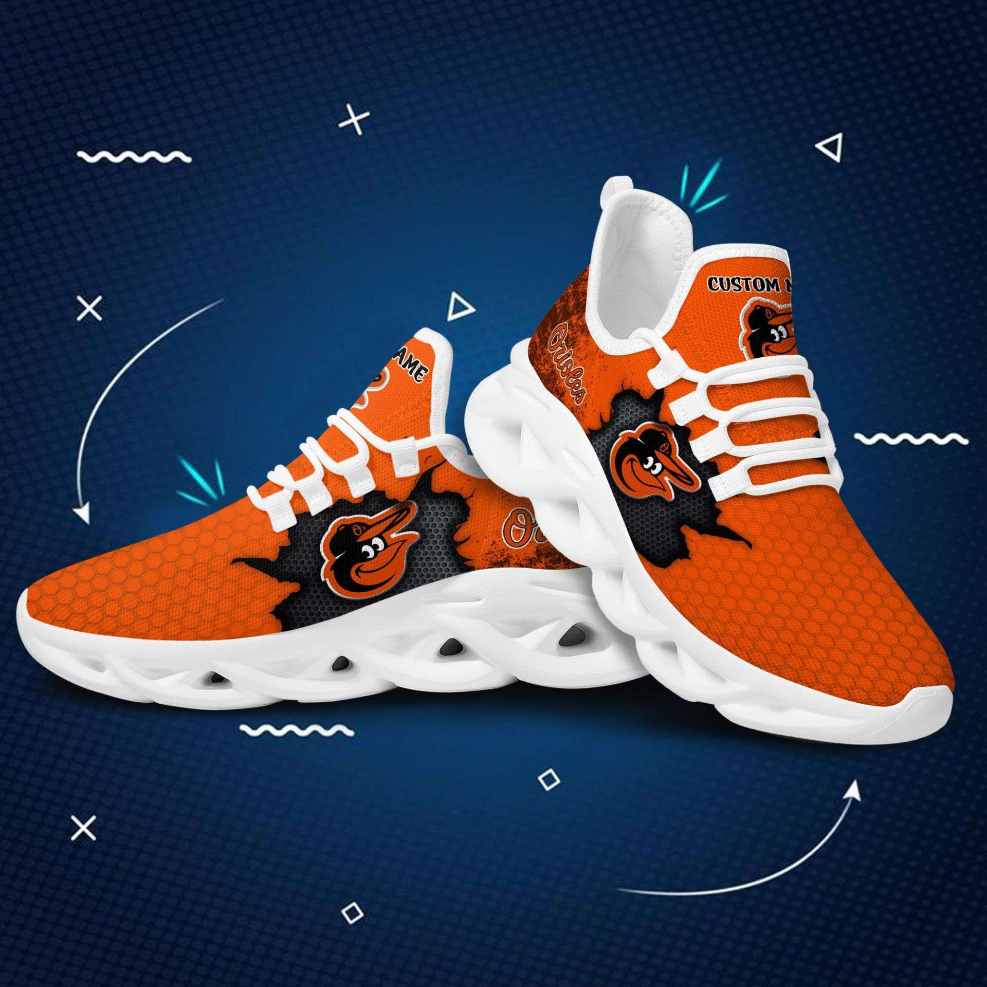MLB Baltimore Orioles Custom Name Max Soul Shoes Unisex Women Men MS0601