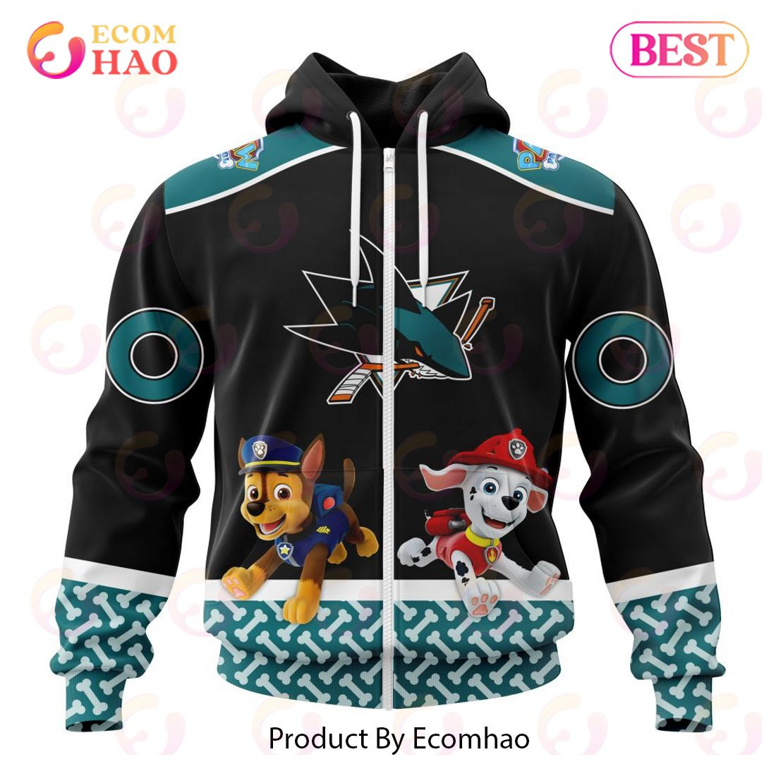 San Jose Sharks Special Paw Patrol Design 3D Hoodie, Zip Hoodie, Man - Women, Warm, Premium Quality HZ0501