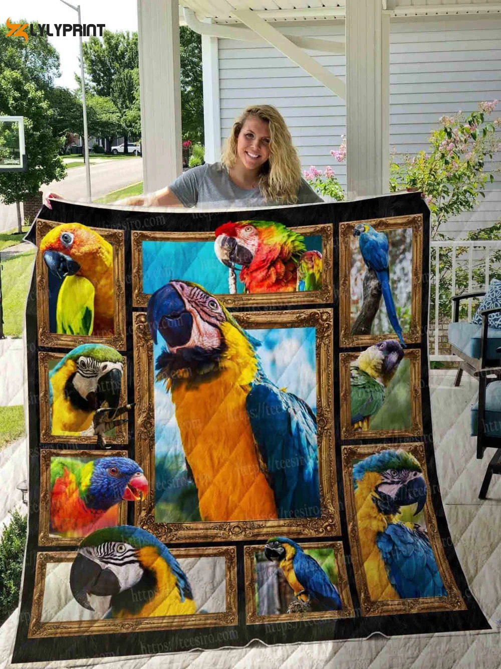Parrot Beauty Of Birds Beautiful 3D Customized Quilt , Soft Quilt, King Size, All Season Cozy Quilt QB0901