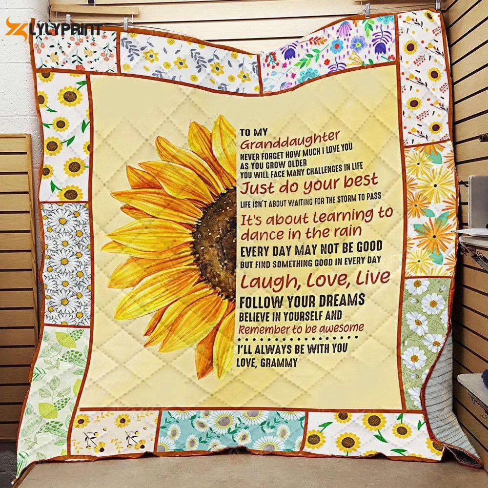 My Sunshine Granddaughter Love Grammy 3D Customized Quilt ,  Soft Quilt, King Size, All Season Cozy Quilt QB0901