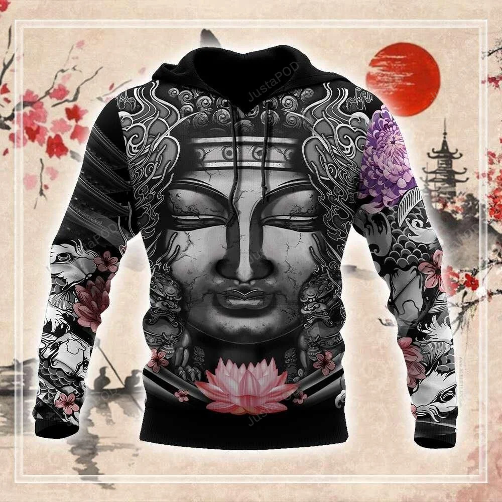 Buddhism Japanese Tattoo 3D All Over Printed Hoodie, Zip- Up Hoodie HZ0501