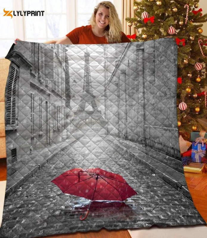 Paris 3D Customized Quilt , Soft Quilt, King Size, All Season Cozy Quilt QB0901