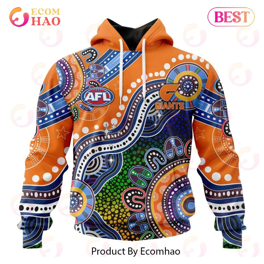 AFL Greater Western Sydney Giants Special Indigenous Design 3D Hoodie, Zip Hoodie, Man - Women, Warm, Premium Quality HZ0501