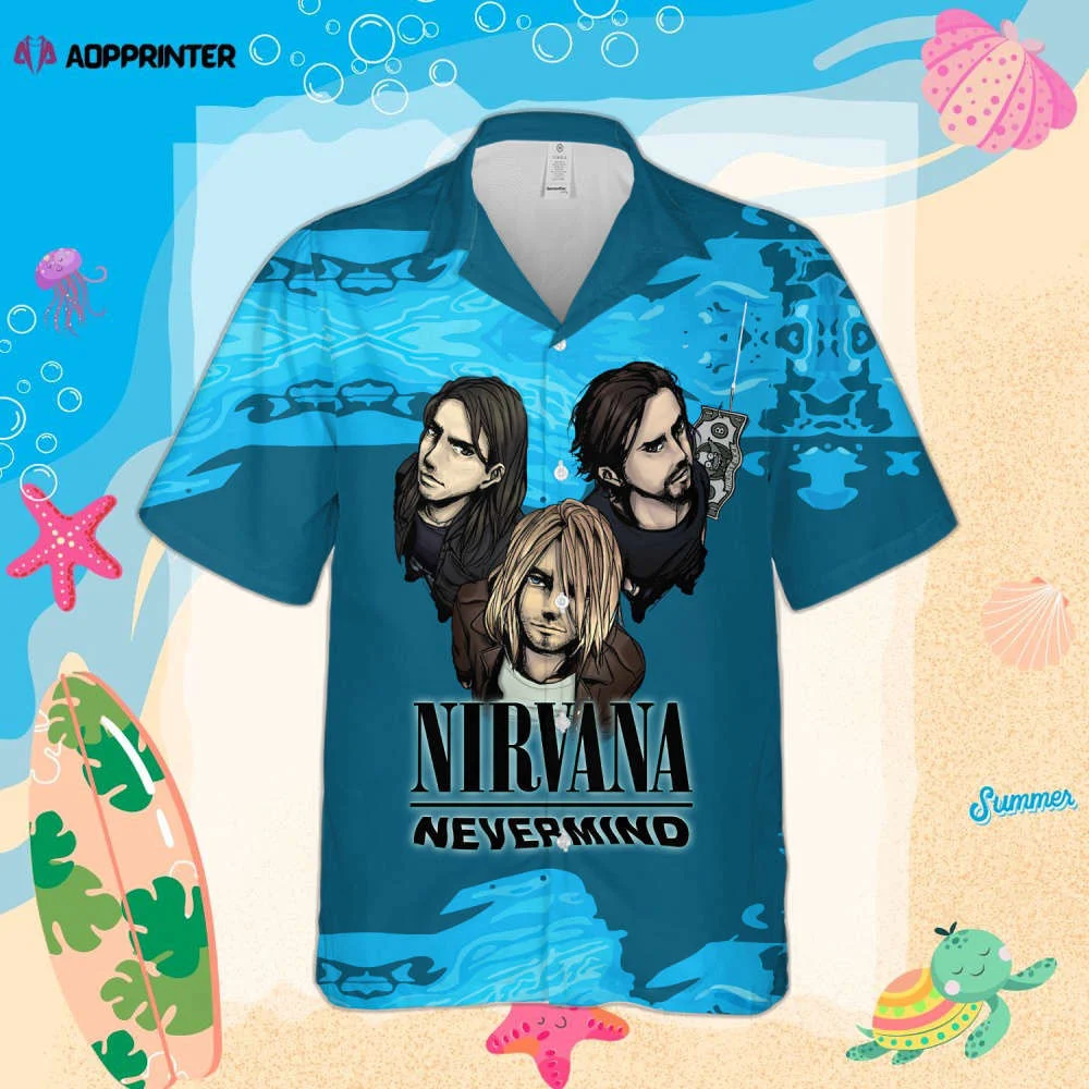 Nirvana Merch Nevermind Art Rock Music Cuban Shirt Premium Unique Hawaiian Shirt HW0601