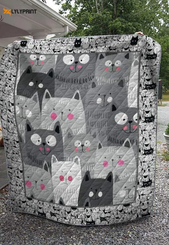Fat Cat 3D Customized Quilt Blanket For Fans Home Decor Gift ,  Soft Quilt, King Size, All Season Cozy Quilt QB0901