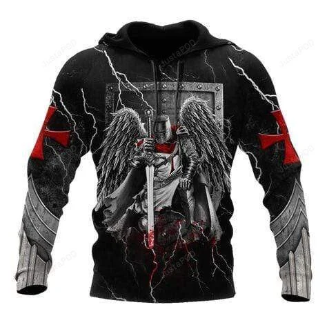 Knight templar The Devil Caught Me With My Head Down 3D All Print Hoodie, Zip- Up Hoodie HZ0501