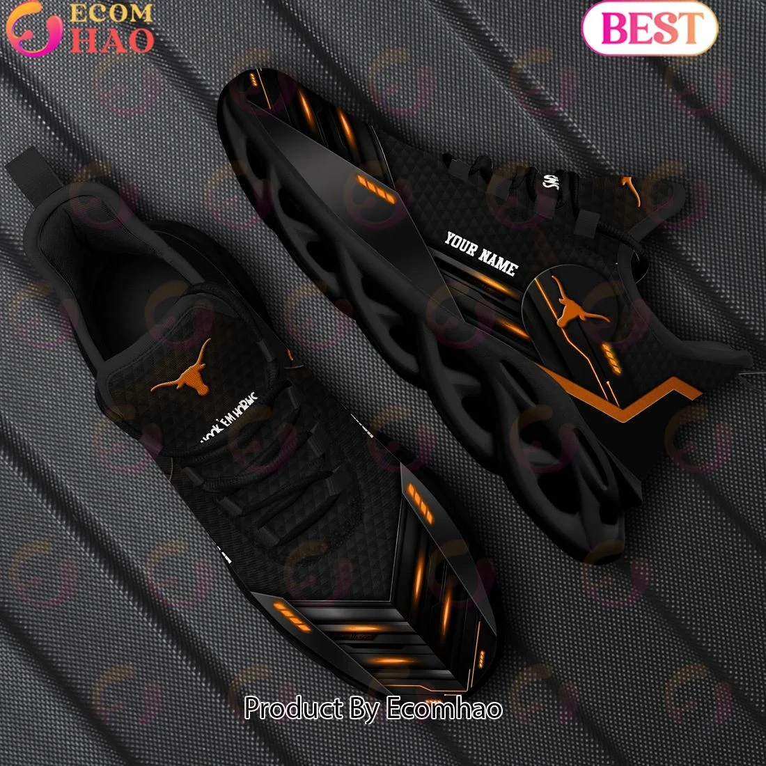 Texas Longhorns Team Black Clunky Max Soul Shoes Sneakers Custom Your Name  Unisex sneakers MS0601
