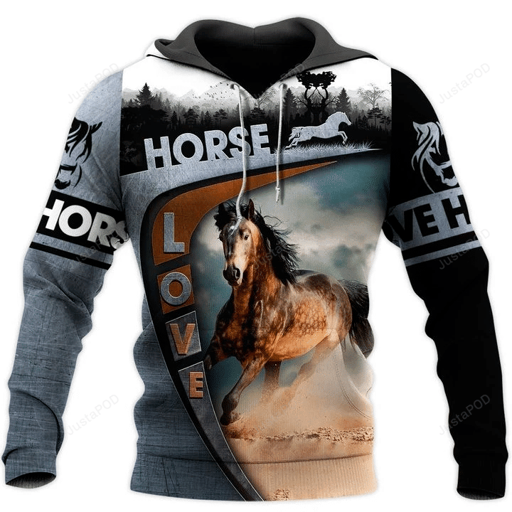 Love Horse 3D All Over Print Hoodie, Zip-up Hoodie HZ0501