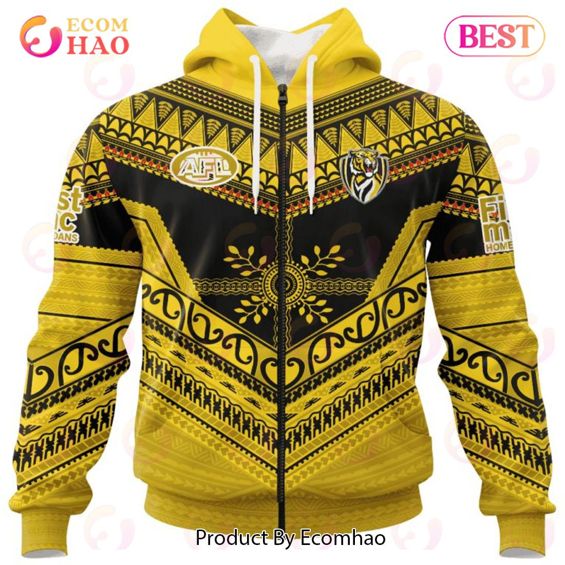 AFL Richmond Tigers Special Pasifika Design 3D Hoodie, Zip Hoodie, Man - Women, Warm, Premium Quality HZ0501