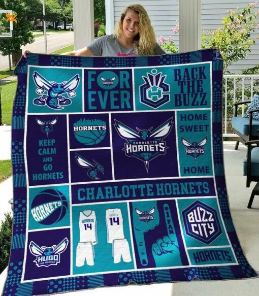 Charlotte Hornets 1 Quilt Blanket For Fans Home Decor Gift , Soft Quilt, King Size, All Season Cozy Quilt QB0901