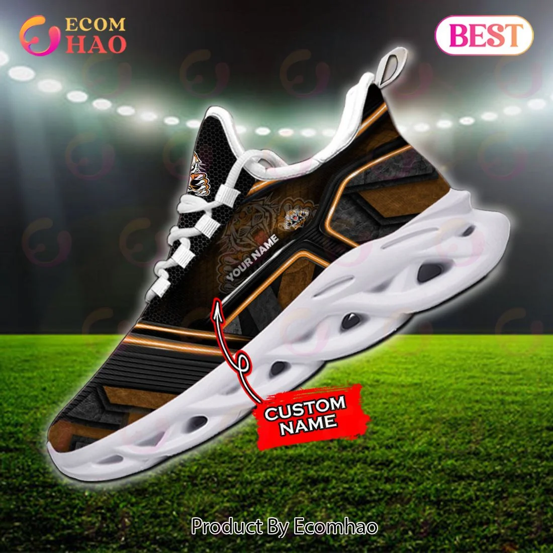 NEW Wests Tigers Custom Name Max Soul Shoes, Sneaker  Unisex sneakers MS0601