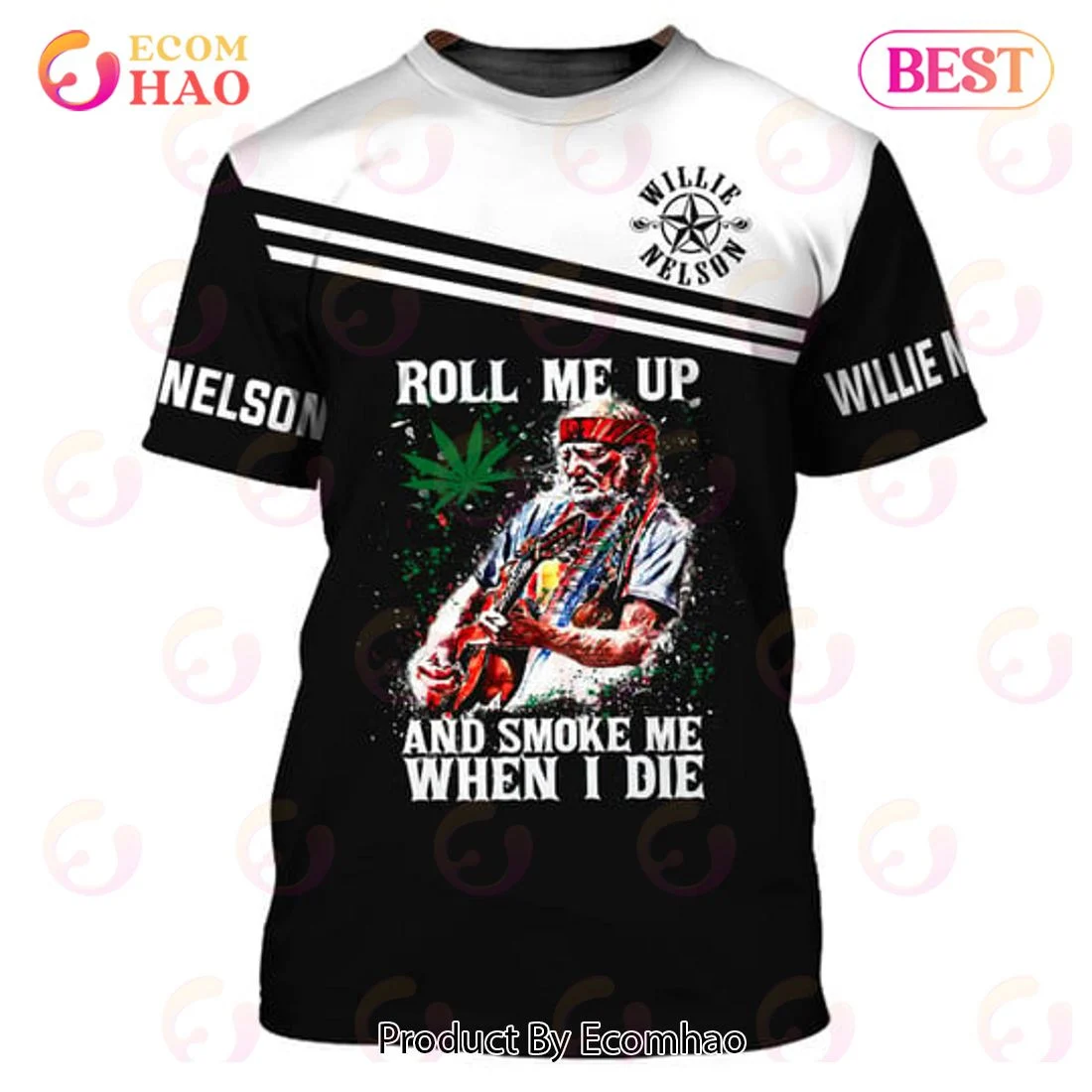 67th Anniversary 1956 – 2023 Willie Nelson Guitar Weed Roll Me Up And Smoke Me When I Die 3D Shirts, Zip Hoodie, Man – Women, Warm, Premium Quality HZ0501