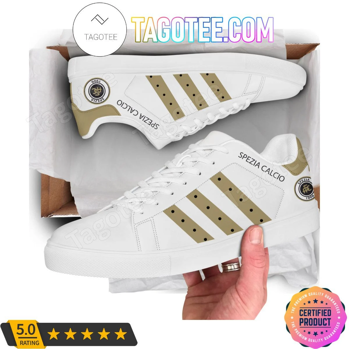 Spezia Calcio White Stan Smith Shoes , Trendy Style Sneakers ST0801