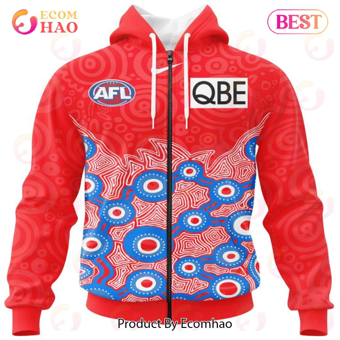 AFL Sydney Swans Special Indigenous Design 3D Hoodie, Zip Hoodie, Man - Women, Warm, Premium Quality HZ0501