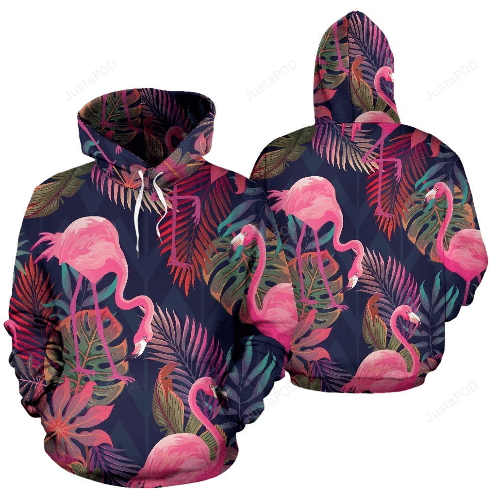 Flamingo Pink Pattern 3D All Over Printed Hoodie, Zip- Up Hoodie HZ0501