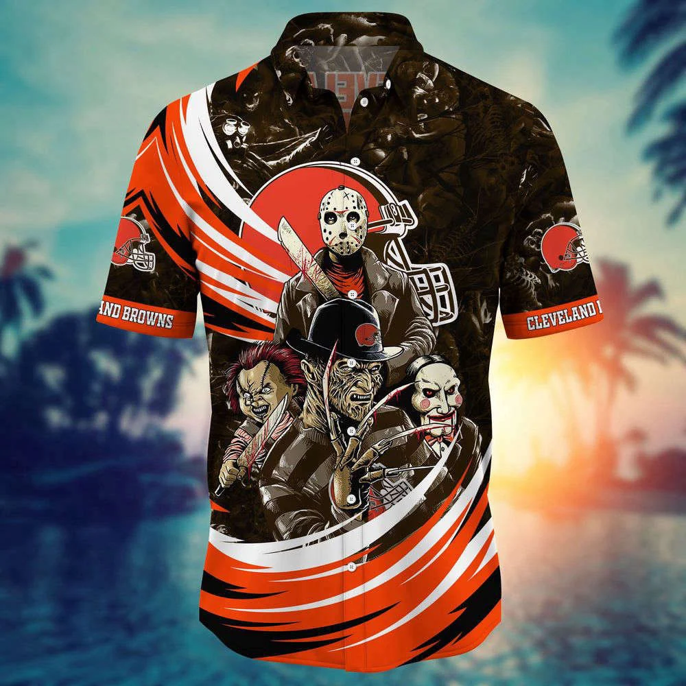 Cleveland Browns NFL Halloween Horror Movies Hawaiian Shirts For Men And Women HW0601