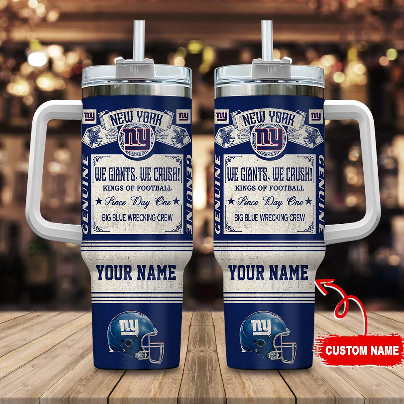 Vintage NY Giants King of Football Custom 40oz Tumbler - Perfect Gift for Fans 0501TB40