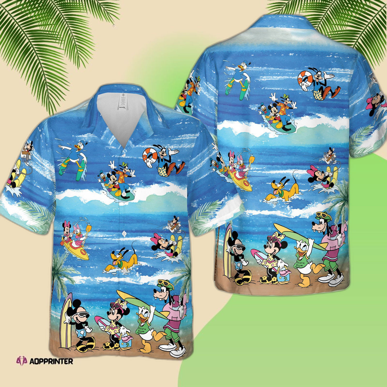 Disney Summer Mickey Minnie Mouse Hawaiian Shirt Tropical 2023 HW0601