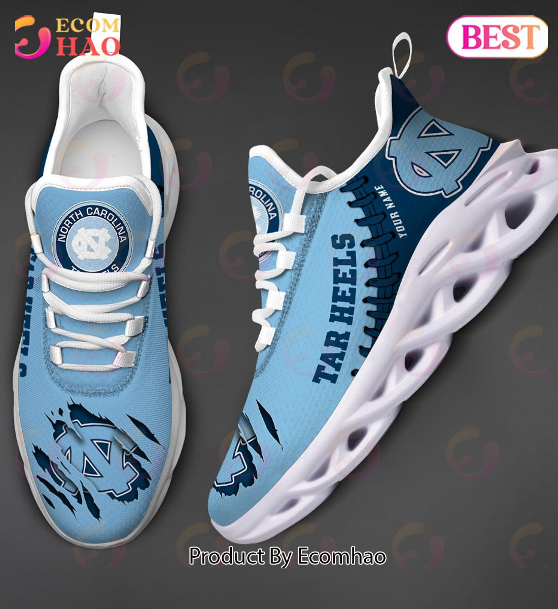 North Carolina Tar Heels Max Soul Shoes Custom Name  Unisex sneakers MS0601