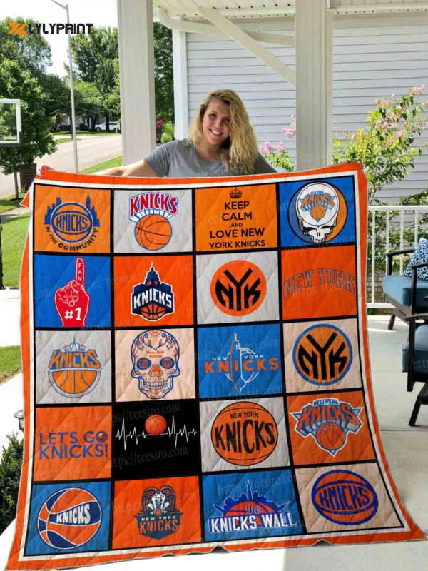 New York Knicks 2 Quilt Blanket For Fans Home Decor Gift , Soft Quilt, King Size, All Season Cozy Quilt QB0901