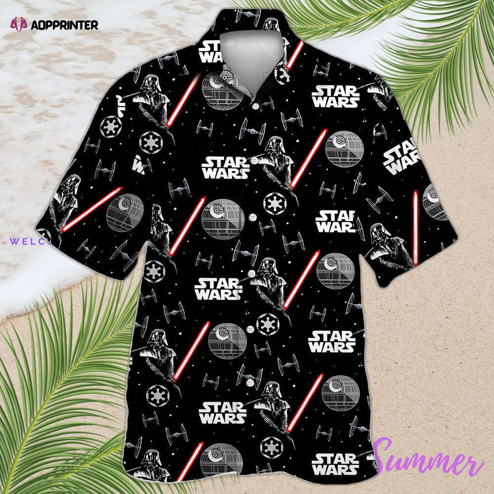 Star Wars Darth Vader With Light Saber Hawaiian Shirt Shorts Summer 2023 Hot HW0601