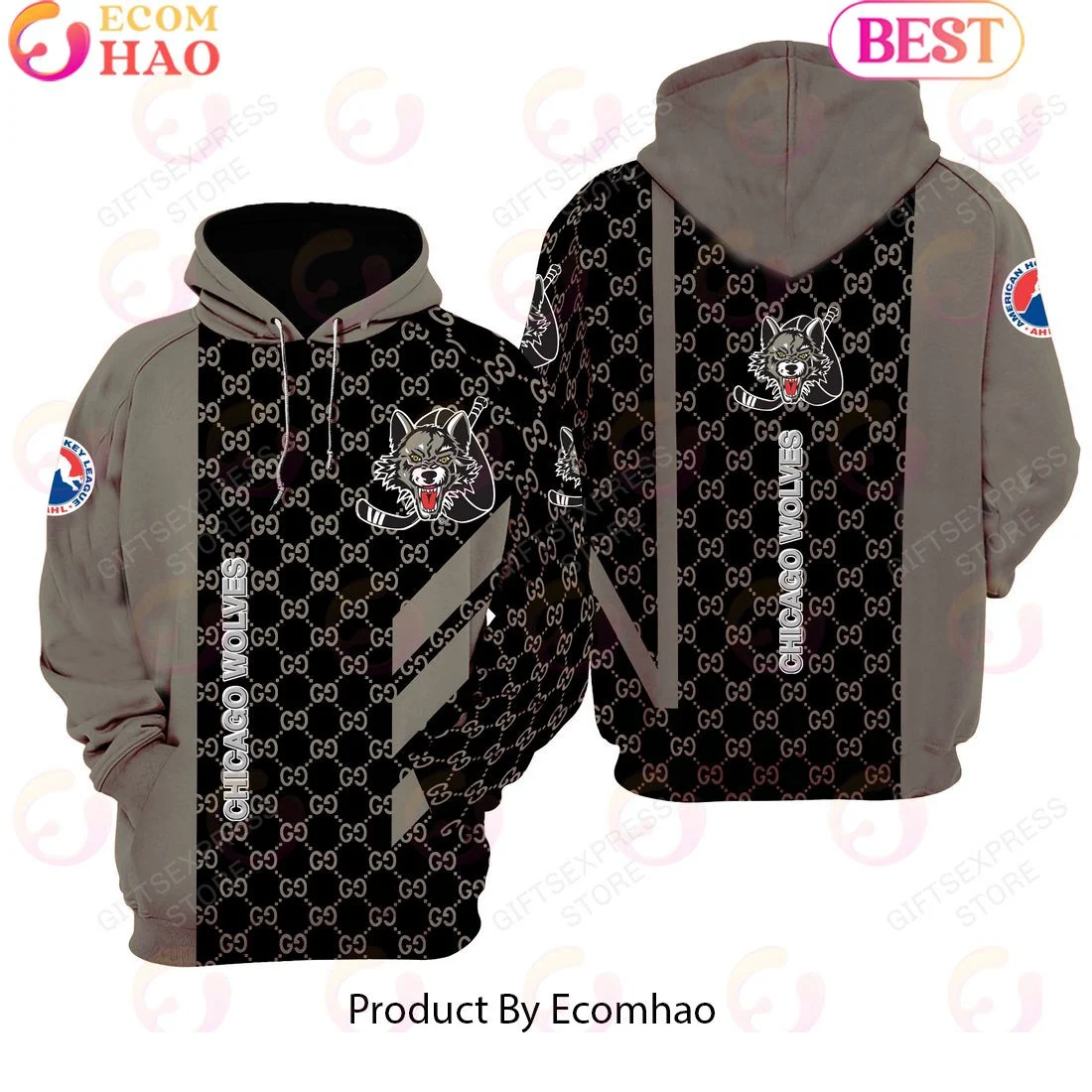 AHL Chicago Wolves Luxury Style Hoodie, Zip Hoodie, Man - Women, Warm, Premium Quality HZ0501
