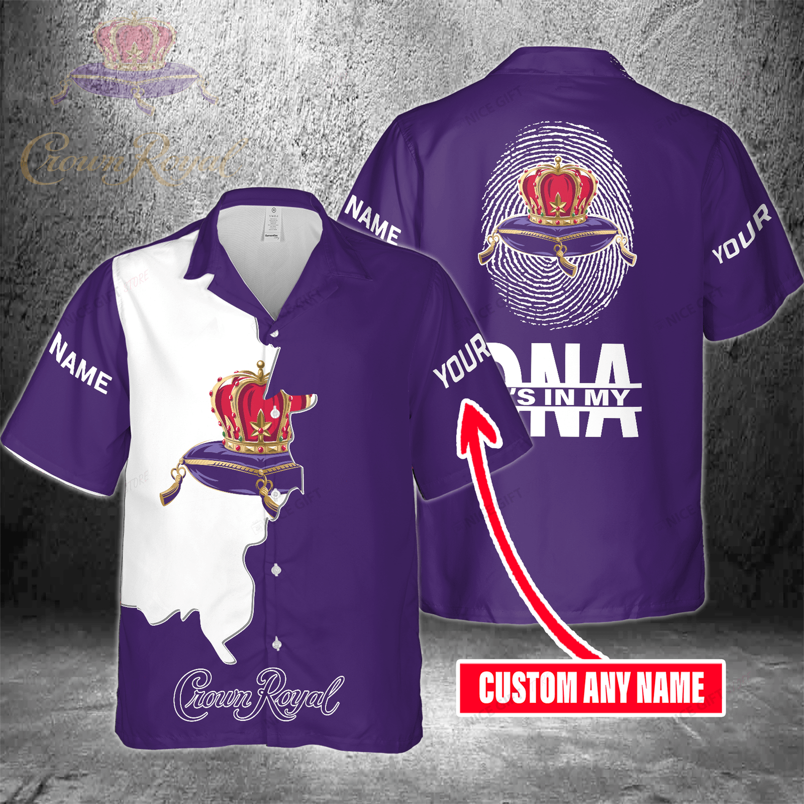 Crown Royal Custom Name It's In My DNA Hawaiian Shirt For Men And Women HW0601